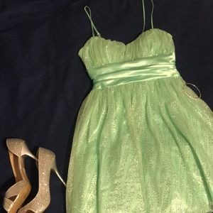 Teal sparkle formal dress